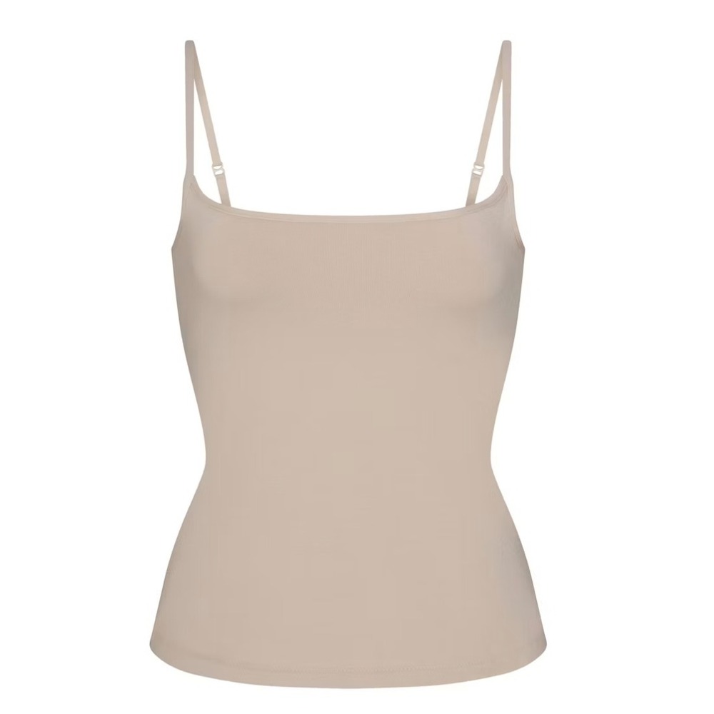 Skims Cotton Jersey Cami Stone Tan Small TP-TNK-10901W Scoop Neck Tank Top